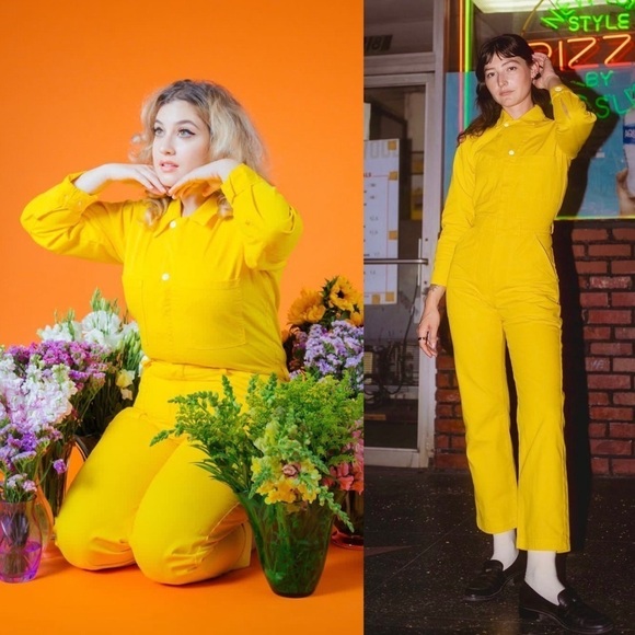 Big Bud Press Pants - BIG BUD PRESS 70s Cotton Twill Long Sleeve Collared Utility Coveralls Jumpsuit M